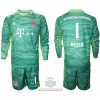 Maglia da Calcio Portiere a Maniche Lunghe FC Bayern Monaco Manuel Neuer 1 Alternativa 2021-22 per Bambino